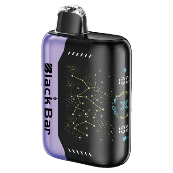 Crazy Cherry Berry Black Bar Universe X disposable vape with cherry and mixed berry fruit graphics on the device.