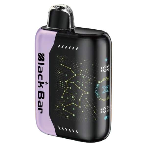 Lime Berry Orange Black Bar Universe X disposable vape with lime, berry, and orange fruit graphics on the device.