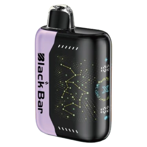 Lime Berry Orange Black Bar Universe X disposable vape with lime, berry, and orange fruit graphics on the device.