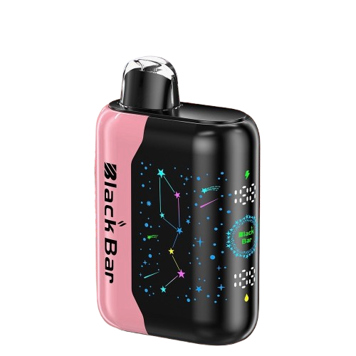 Sweet Cherry Blueberry Black Bar Universe X disposable vape with cherry and blueberry fruit graphics on the device.