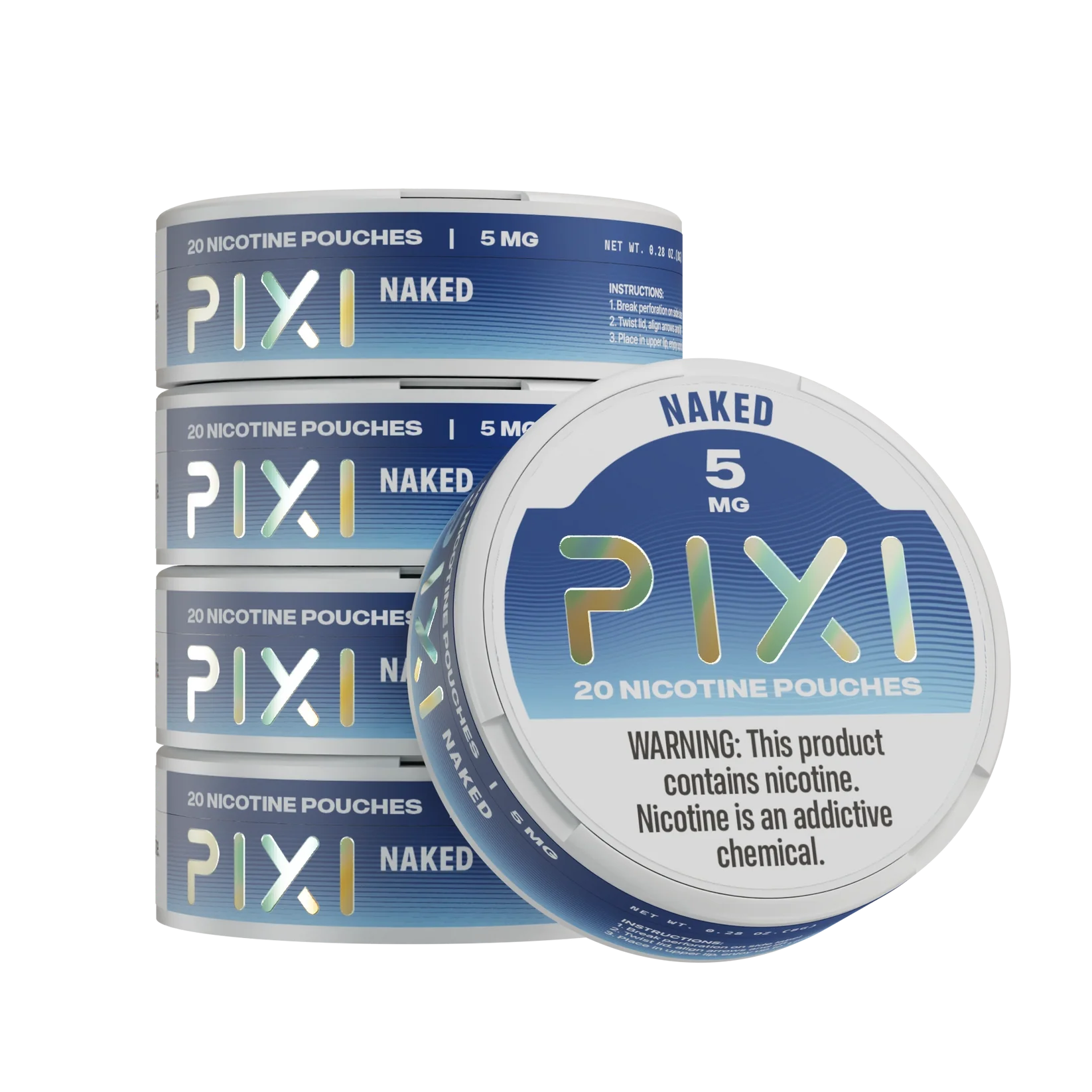 Naked Pixi nicotine pouches can 5mg - 1 roll