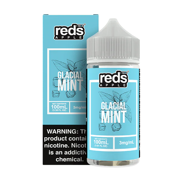 A 100ml bottle of Glacial Mint Daze 100ml mint flavored freebase e liquid by Vape4Less.