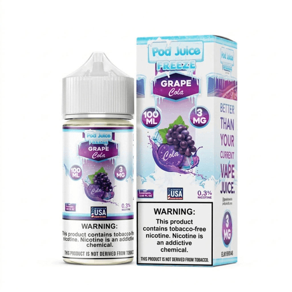 Grape Cola Freeze Pod Juice 100mL Freebase Bottle - Chilled Purple Grape Soda Flavor