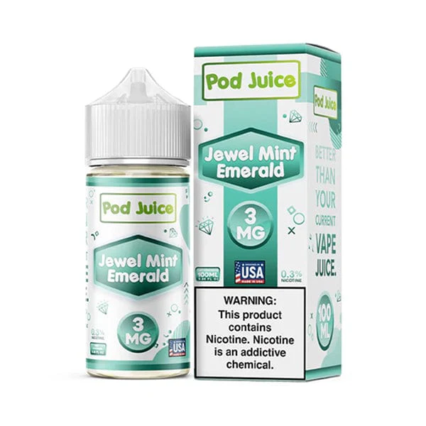 Jewel Mint Emerald Pod Juice 100mL Freebase Bottle - Extra Icy Green Menthol Flavor