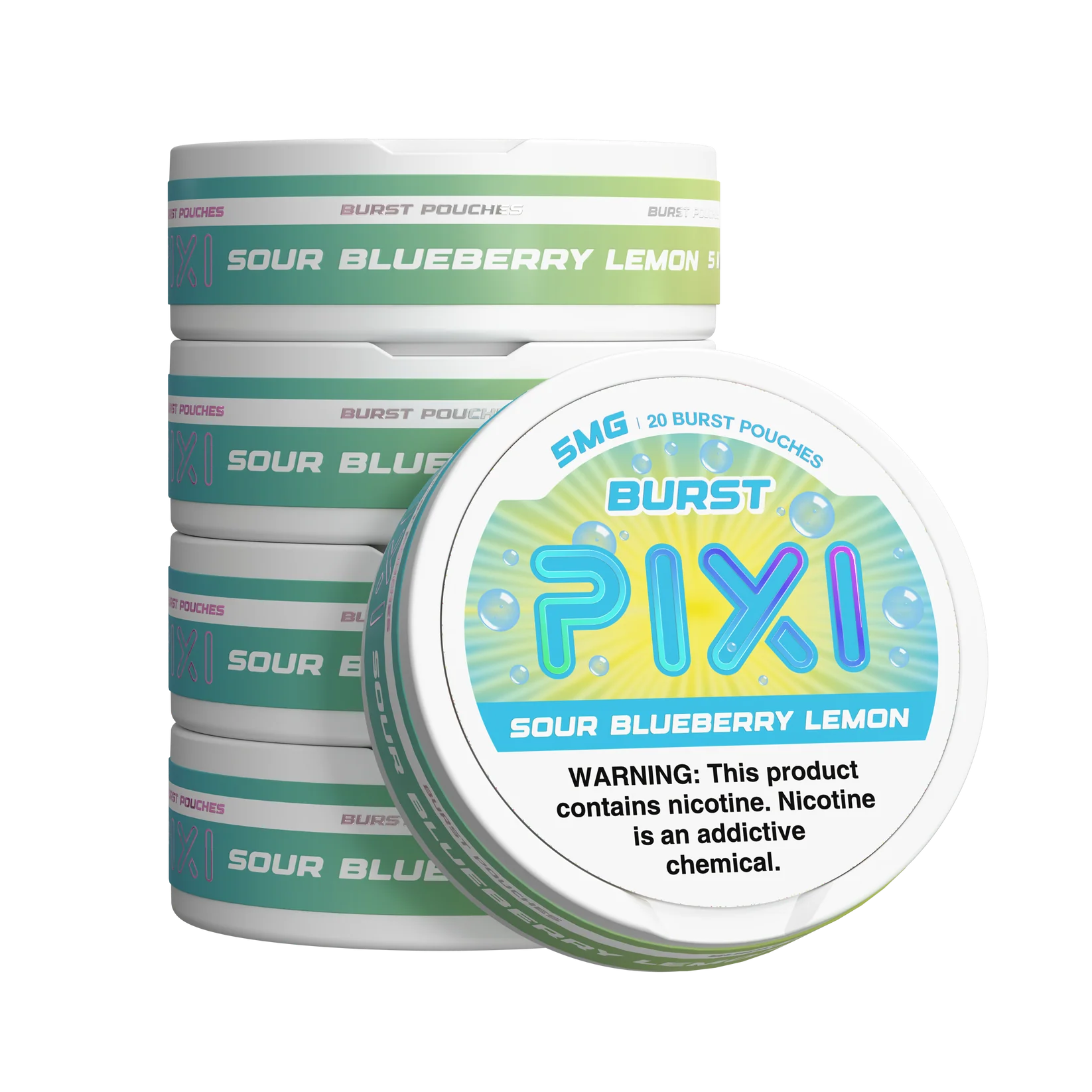 Sour Blueberry Lemon Pixi Burst nicotine pouches can