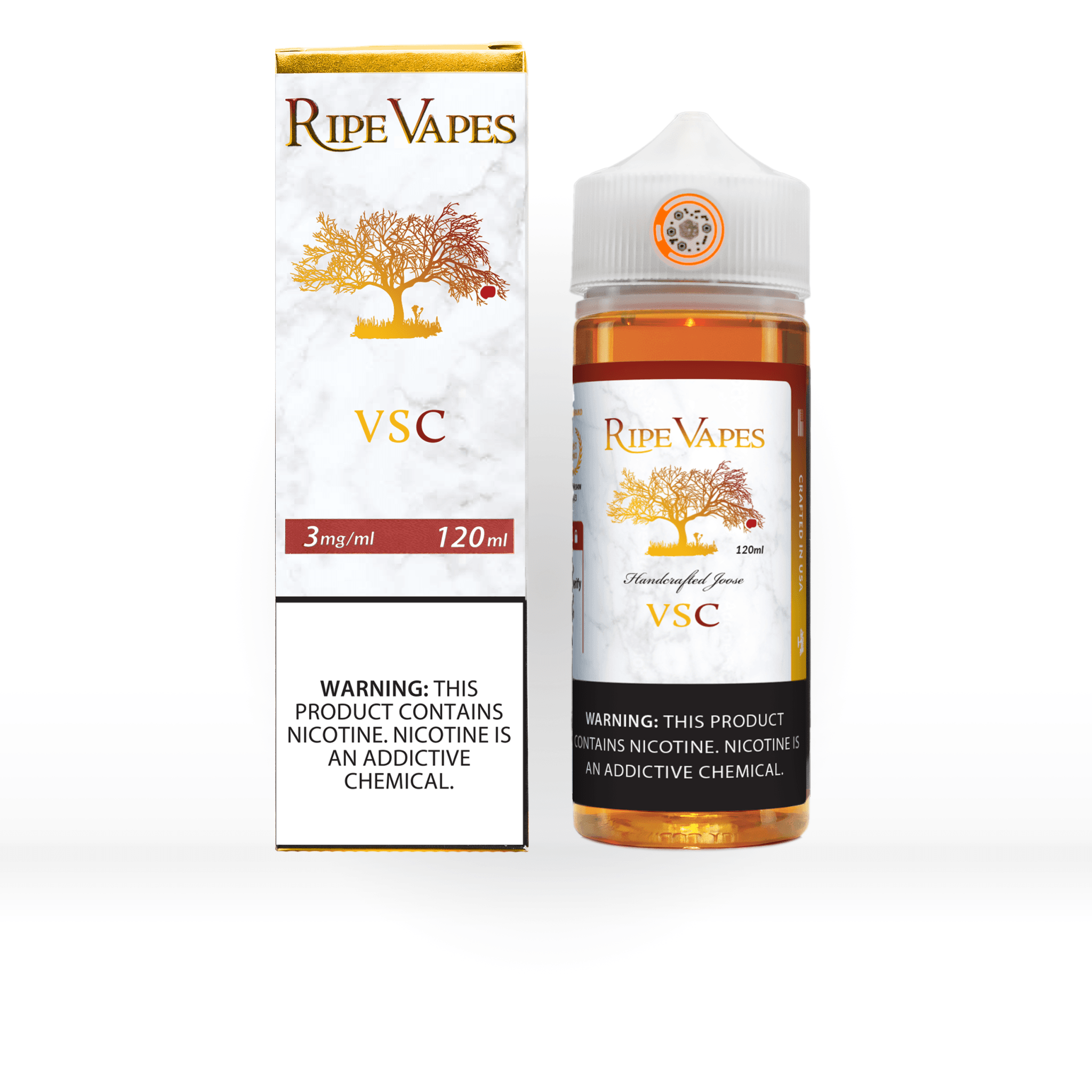 VSC Ripe Vapes 120mL E-Liquid Bottle - Vanilla Sweet Caramel and Custard Flavor