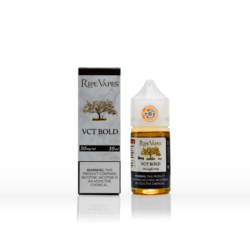 VCT-Bold_30ml_Bottle-and-Box_WEBver_2500x2500 VCT Bold Ripe Vapes 30mL - Salt Nic bottle - Intense Tobacco & Vanilla Custard