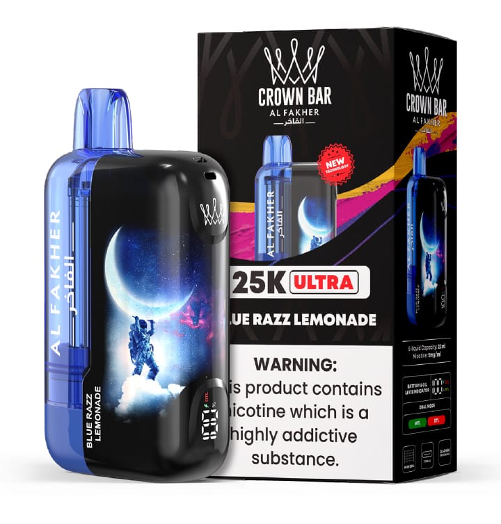 Blue Razz Lemonade Al Fakher Crown Bar Ultra 25K Disposable Vape