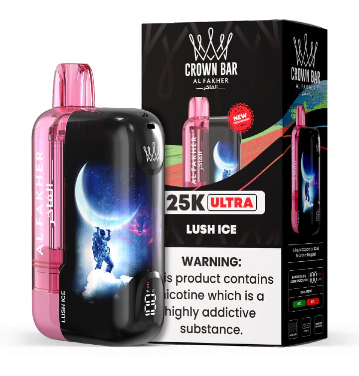 AF 25K ULTRA MOCKUP Lush Ice Al Fakher Crown Bar Ultra 25K Disposable Vape