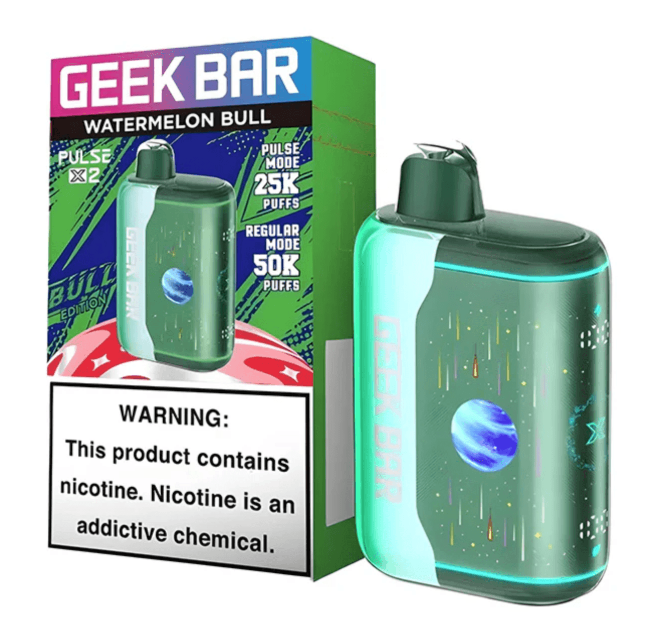 Watermelon Bull Geek Bar Pulse X2 50K Disposable Vape