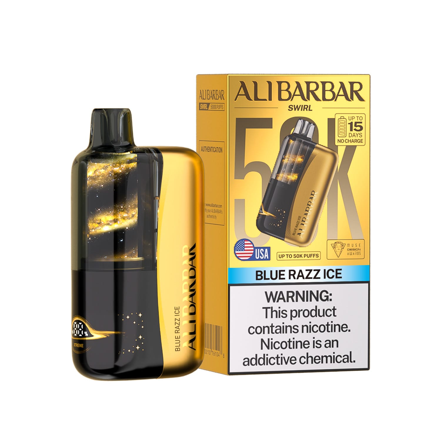 Blue Raz Ice Blue Razz Ice Alibarbar Swirl 50K Disposable Vape