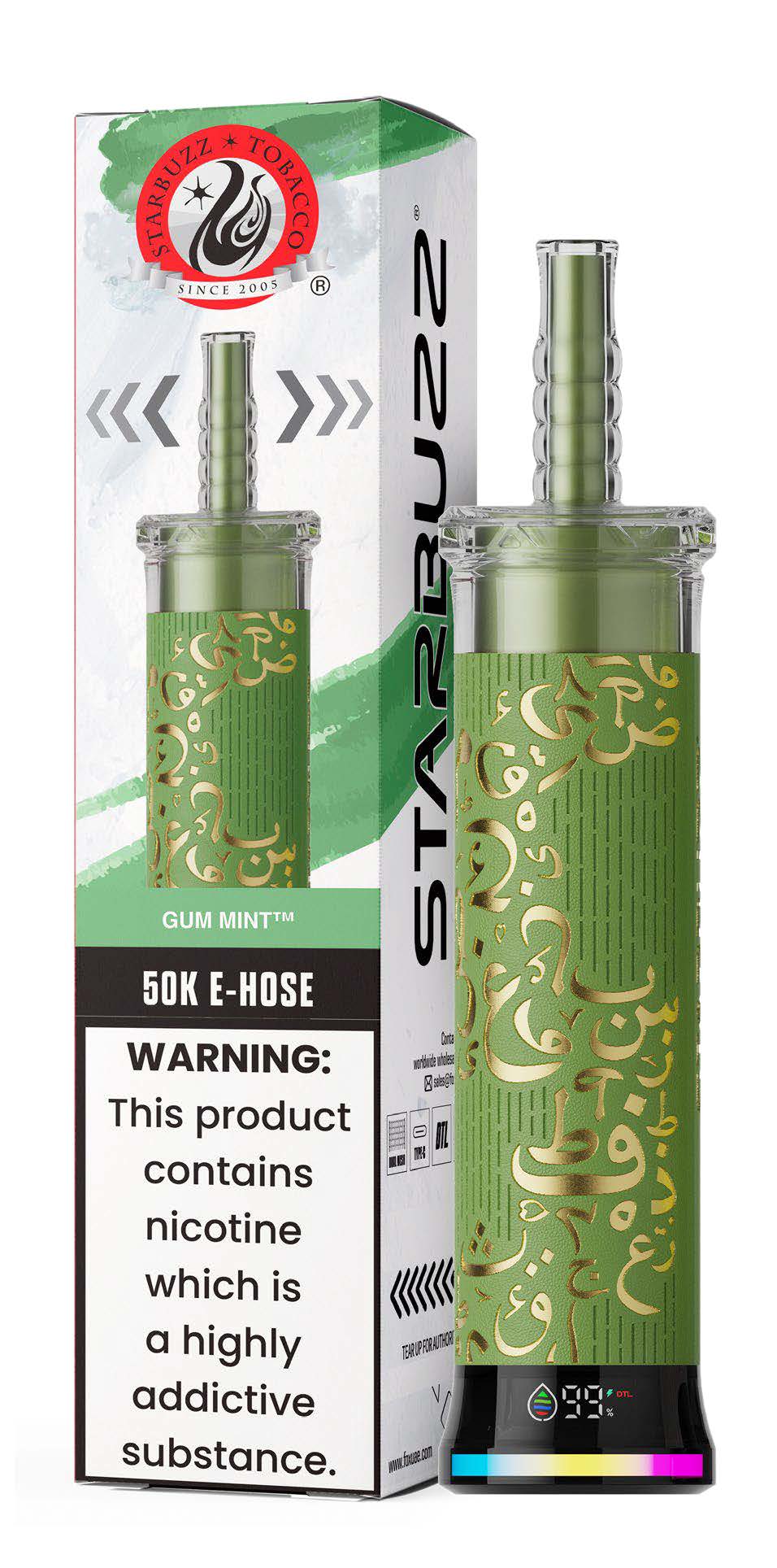 Gum Mint Starbuzz E-Hose 50K Gum Mint Starbuzz E-Hose 50K Disposable Vape