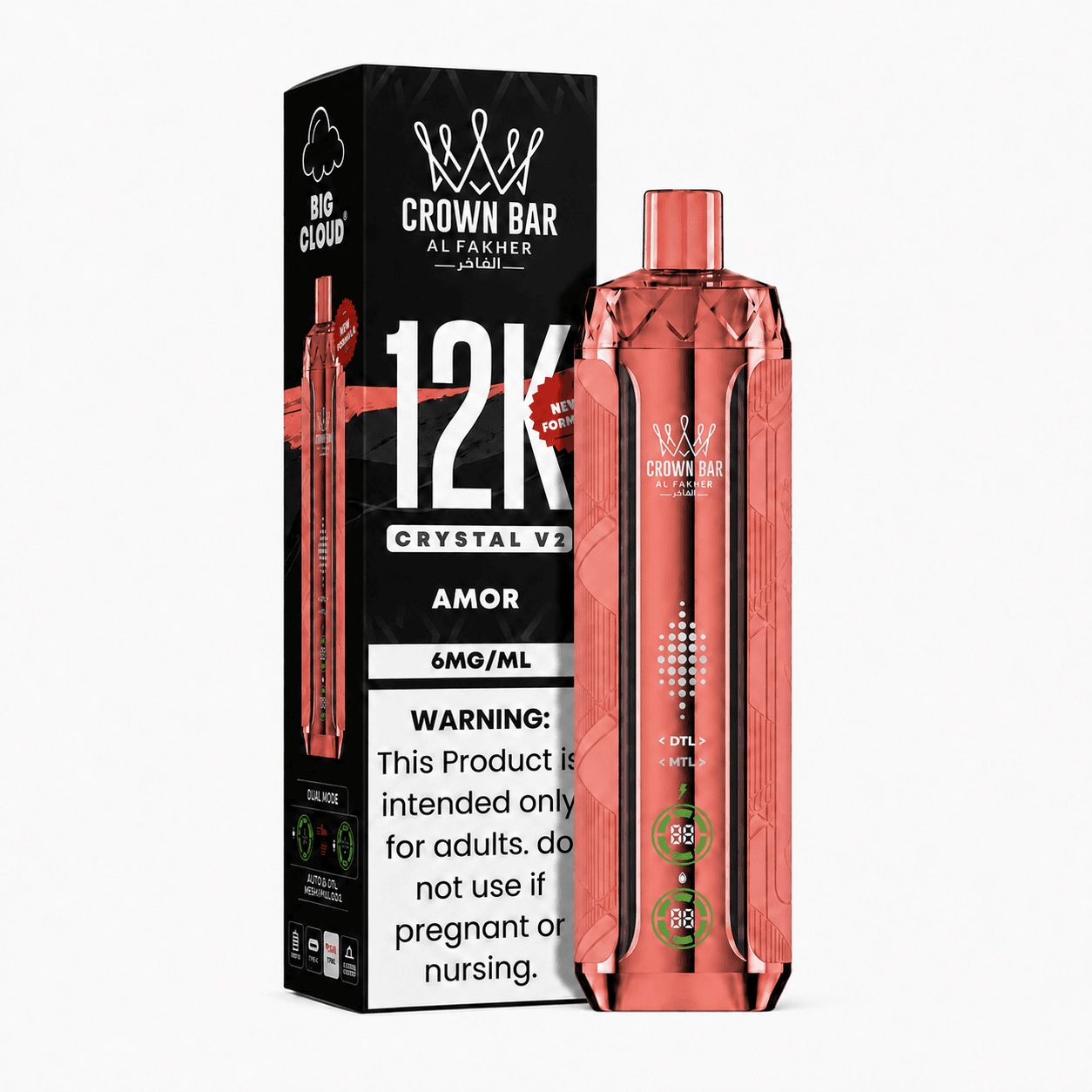 Amor Al Fakher Crown Bar Crystal V2 12K Amor Al Fakher Crown Bar Crystal V2 12K Disposable Vape