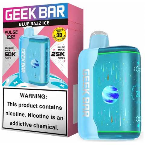 Blue Razz Ice Geek Bar Pulse X2 50K Disposable Vape