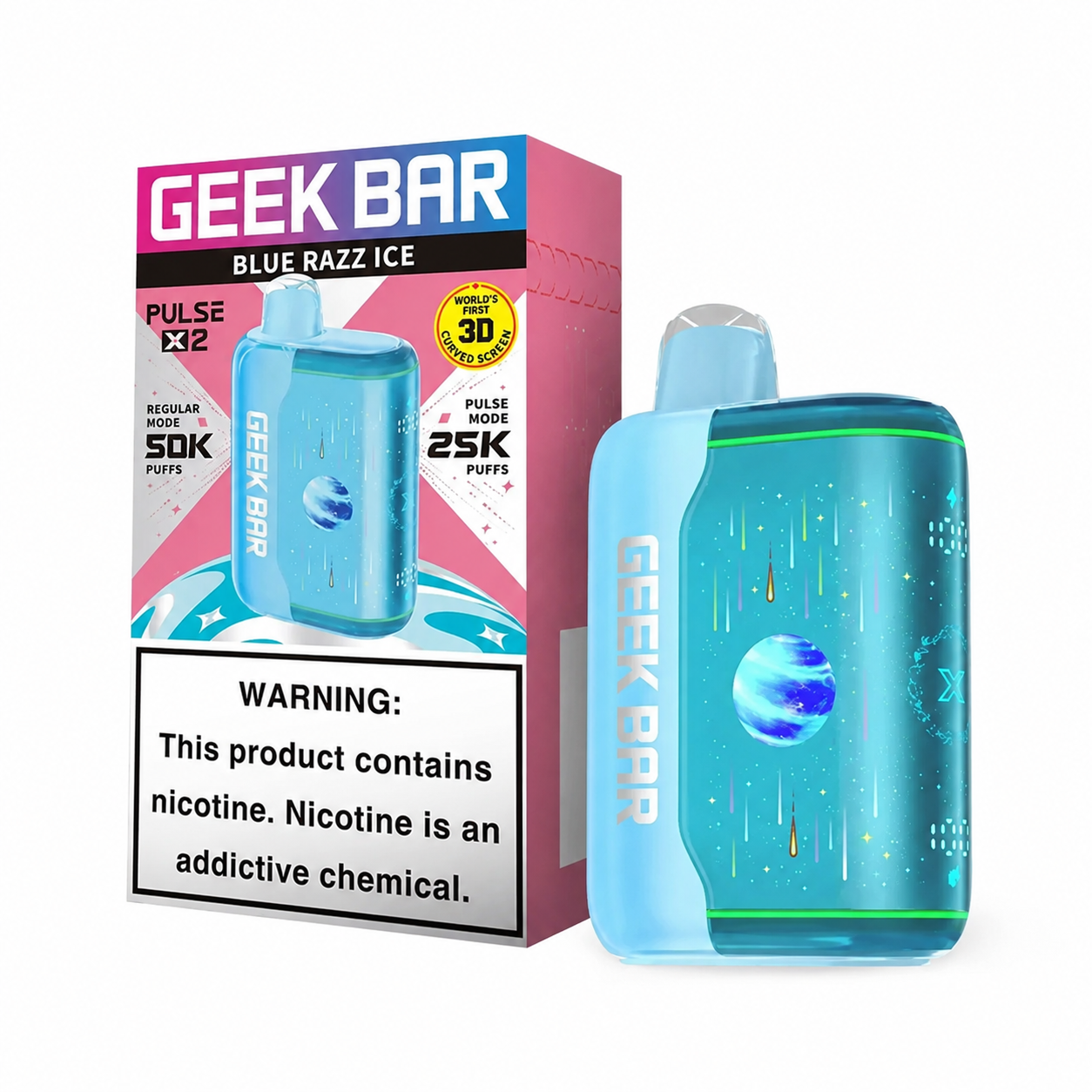 Blue Razz Ice Geek Bar Pulse X2 50K Disposable Vape