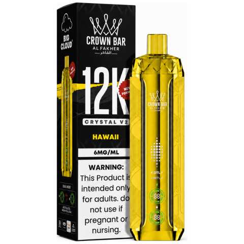 Hawaii Al Fakher Crown Bar Crystal V2 12K Disposable Vape