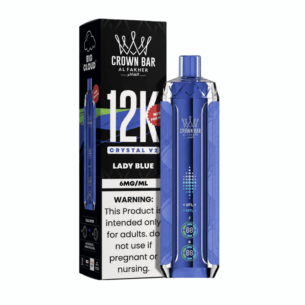 Lady Blue Al Fakher Crown Bar Crystal V2 12K Lady Blue Al Fakher Crown Bar Crystal V2 12K