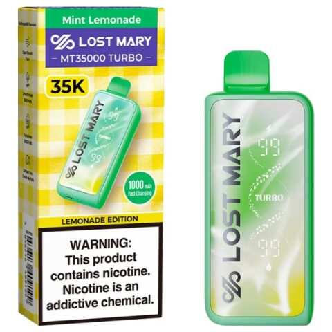 Mint Lemonade Lost Mary MT35000 Turbo Disposable Vape 35000 Puffs