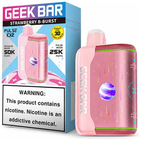 Strawberry B-Burst Geek Bar Pulse X2 50K Disposable Vape