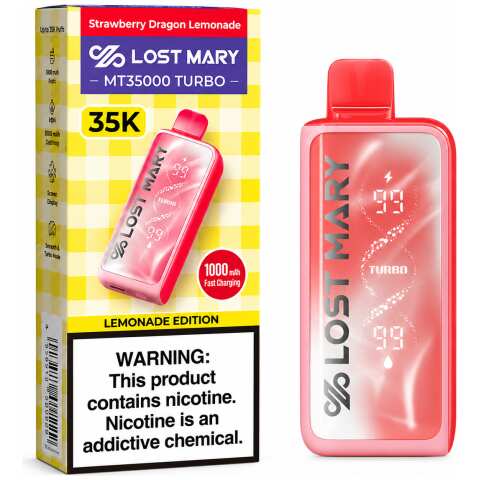 Strawberry Dragon Lemonade Lost Mary MT35000 Turbo Disposable Vape 35000 Puffs