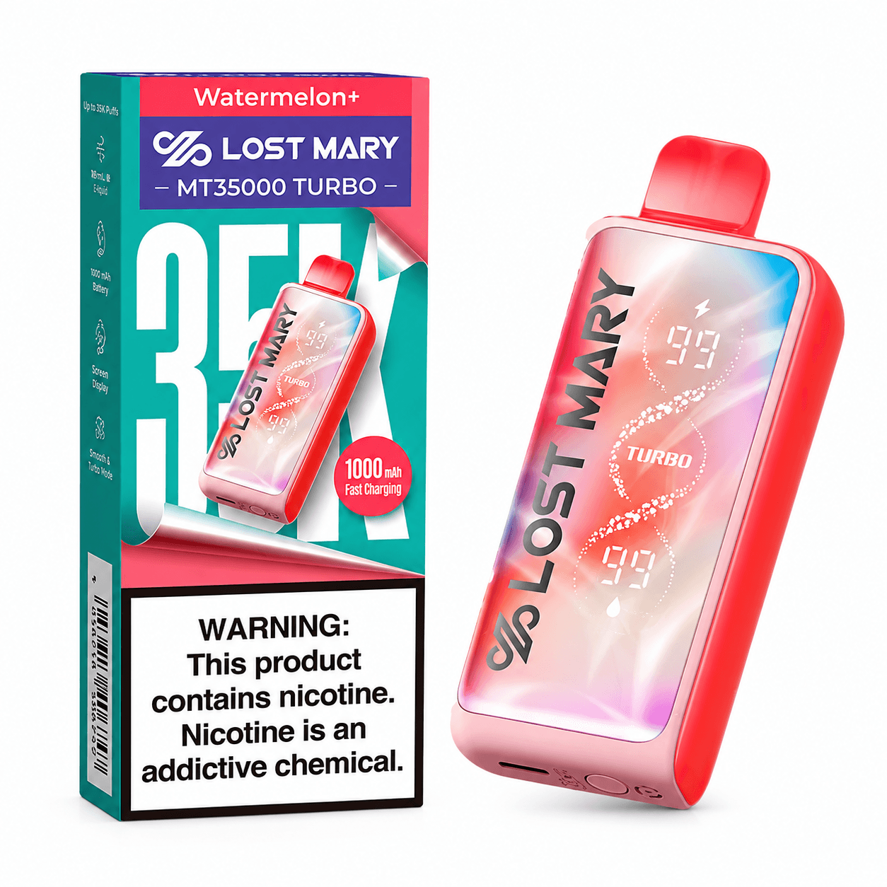 Watermelon Lost Mary MT35000 Turbo Watermelon Lost Mary MT35000 Turbo Disposable Vape 35000 Puffs
