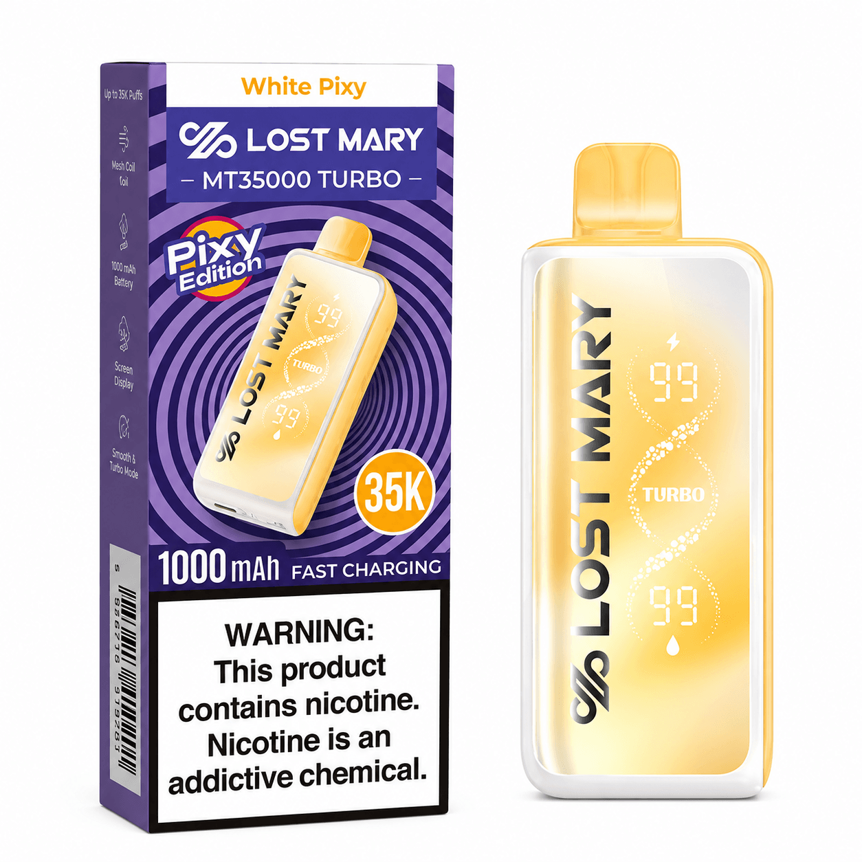 White Pixy Lost Mary MT35000 Turbo Disposable Vape 35000 Puffs