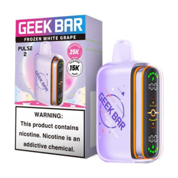 Frozen White Grape Geek Bar Pulse 2 25K Disposable Vape