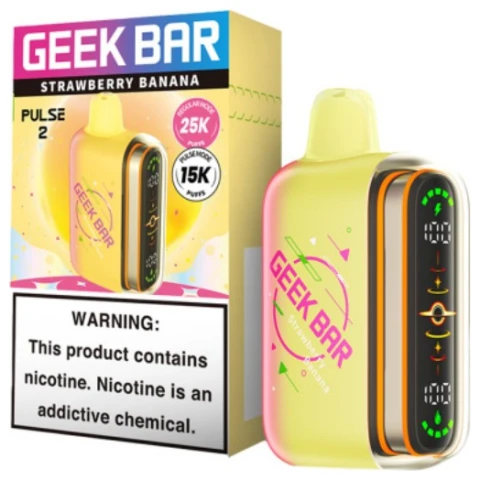 Strawberry Banana Geek Bar Pulse 2 25K Disposable Vape