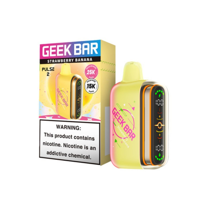 Strawberry Banana Geek Bar Pulse 2 25K Disposable Vape