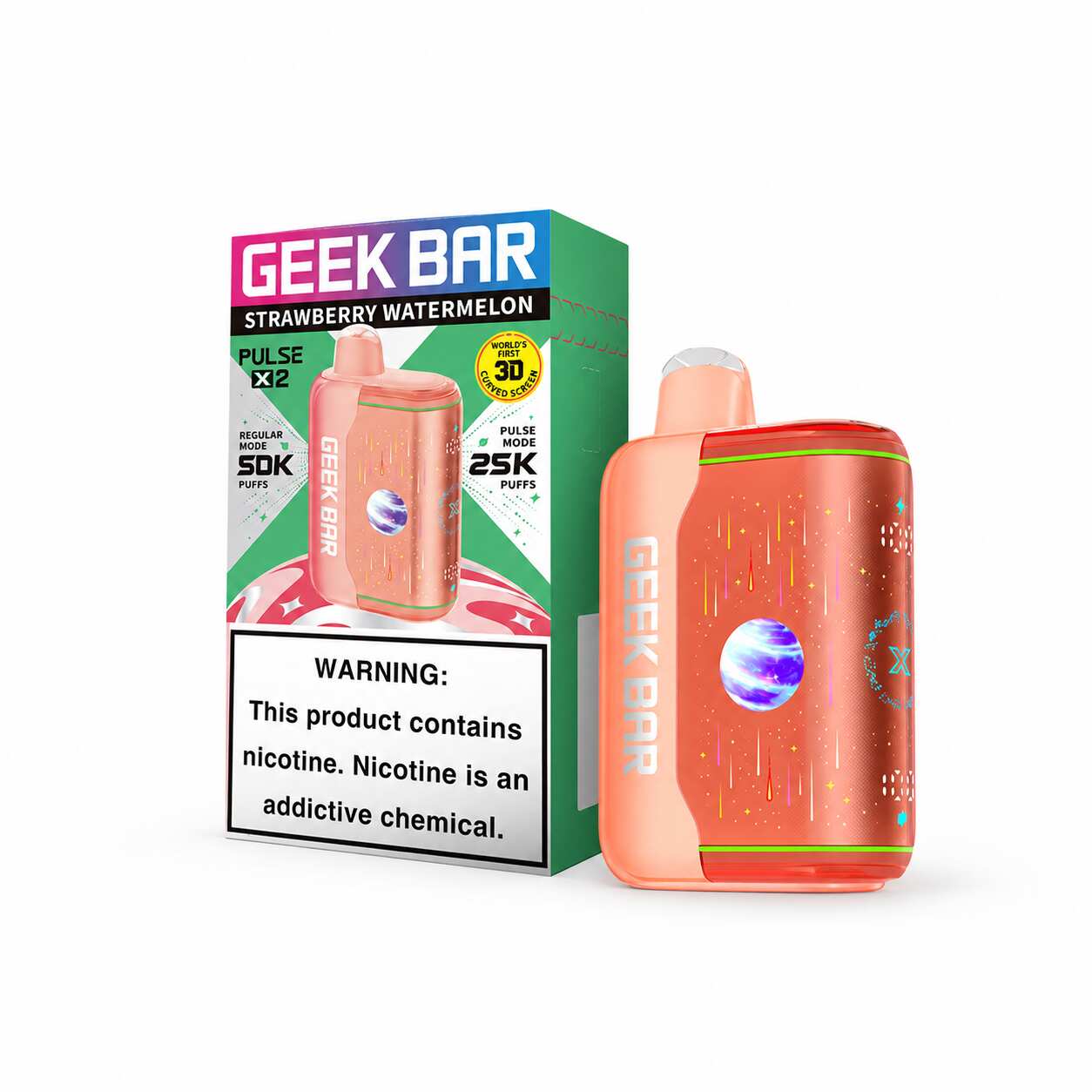 Strawberry Watermelon Geek Bar Pulse X2 50K Strawberry Watermelon Geek Bar Pulse X2 50K